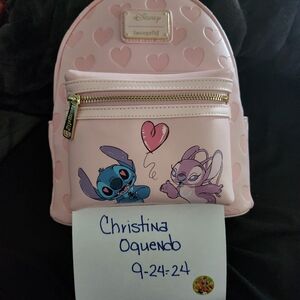 Stitch Loves Angel Mini  Loungefly Backpack